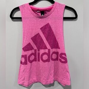 Pink Adidas logo tank top, Small/Medium